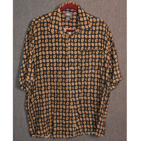 Montello Short Sleeve Men's Large Button Up Short Sleeve Shirt Korea Made - Picture 1 of 8
